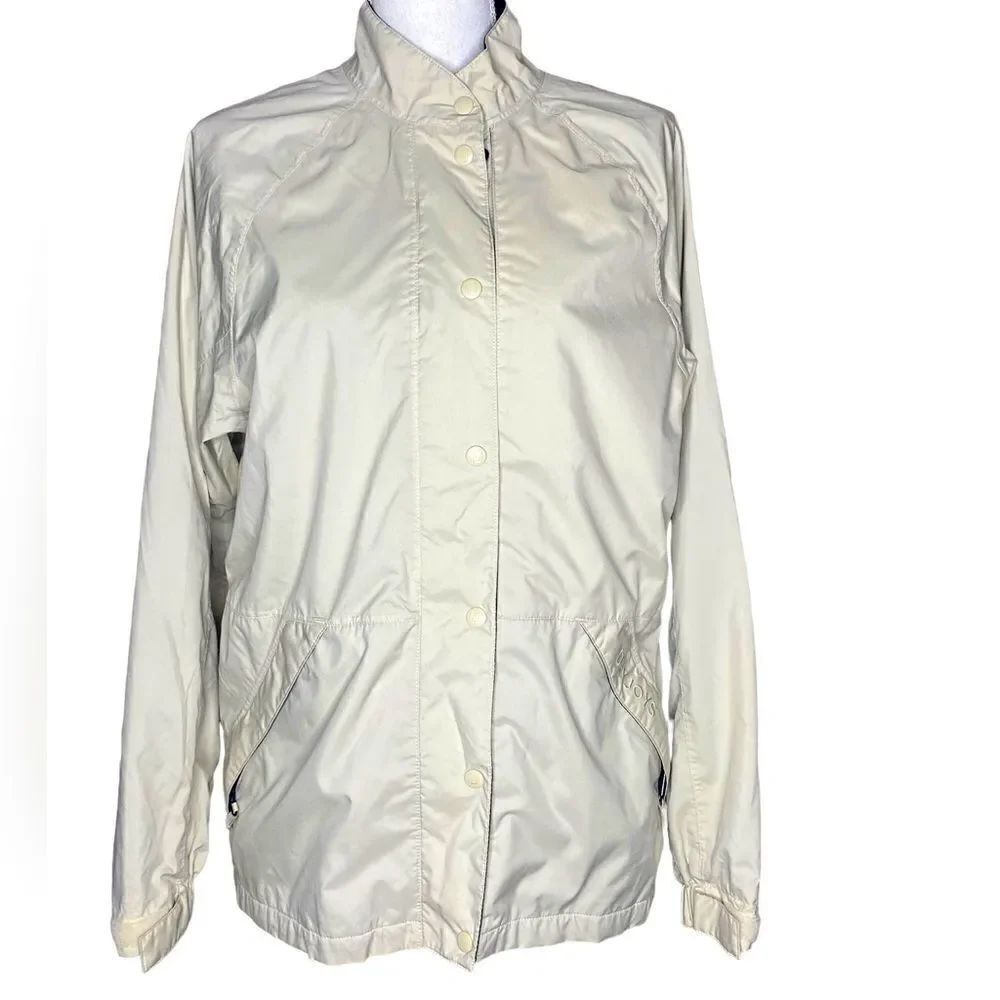 Dryjoys by FootJoy Wm’s Sz Sm Tan Black Mesh Lined Full Zip Nylon Golf Jacket
